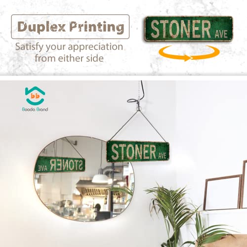 Stoner Ave Street Signs 4 Pack Vintage Rustic Trippy Room Decor for Stoners