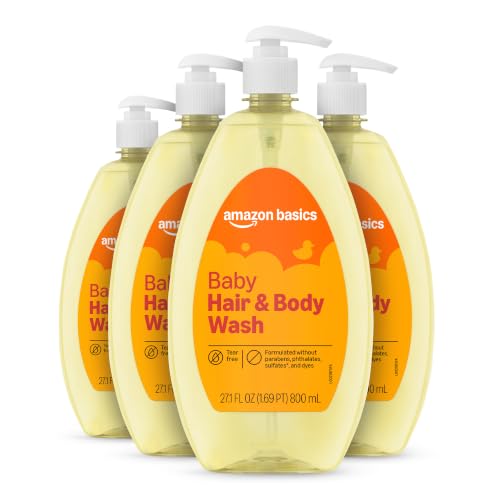 Amazon Tear-Free Baby Hair and Body Wash, 27.1oz, 4 bottles