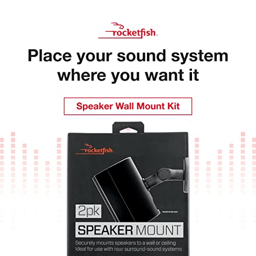 Rocketfish Tilting Wall Mounts - Compatible With Most Small Speakers - Black (2-Pack) #TOP1