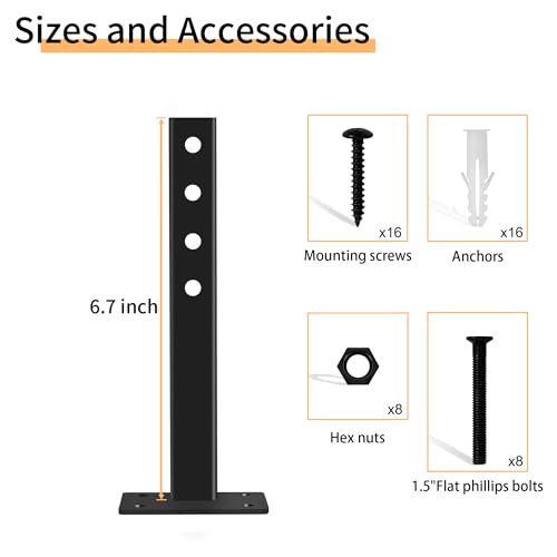 MIUONO Skateboard Wall Mount, Longboard Skateboard Deck Rack Mount on Wall, Skateboards Floating Shelves Brackets, 4 Pack by MIUONO - Image 7