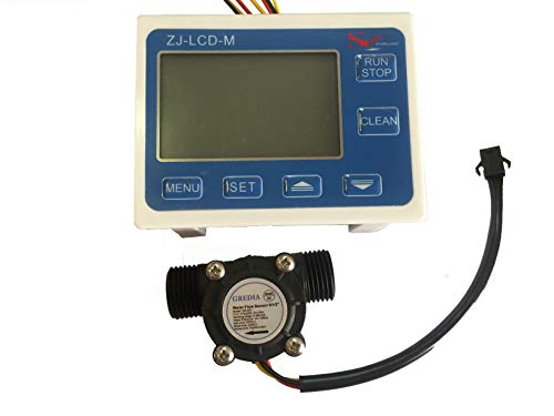 GREDIA Digital LCD Display Quantitative Controller Water Control + 1 2  Hall Effect Flow Sensor Flowmeter