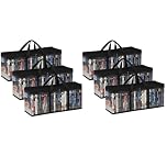 DVD Storage Boxes 6 Pack Portable CD Storage Boxes Holds Up to 66 Discs Dvd Storage Case with Sturdy Carrying Handles for Home or Travel 58 * 22 * 13CM