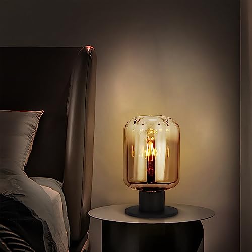Produktbild von B.K.Licht Tischlampe Vintage E27 – Schwarz, 38cm Hoch Für Wohnzimmer & Co.