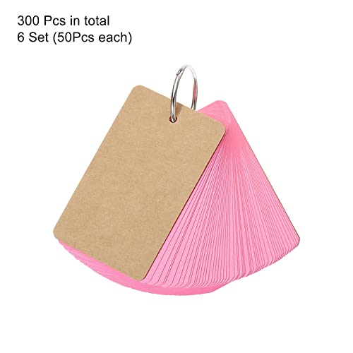 Tarjetas índice en blanco PATIKIL, 300 unidades preperforadas color rosa 3