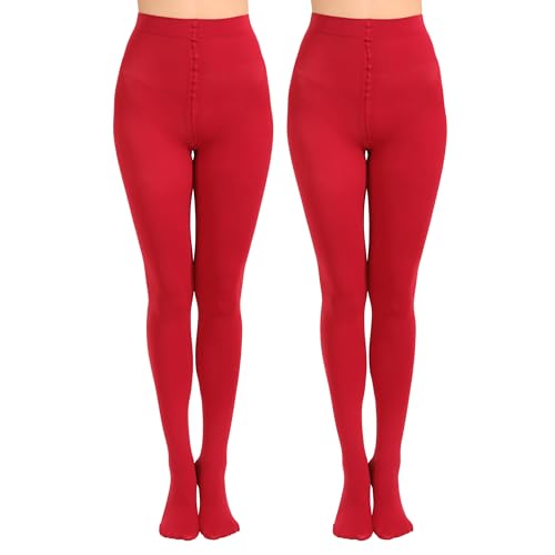 Image of Paralinda 2 Pairs Women's Solid Color Tights 80D, Soft Opaque Microfiber Tights