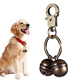 CRAFTHROU Campana para Perro de Latón Elegante Sonido Agradable, Llavero Campana Colgante Versátil para Collar de Mascota en Casa o Senderismo