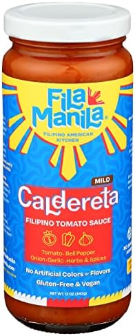 Fila Manila Caldereta – Filipino Tomato Simmer Sauce & Marinade – Ripe Tomato, Bell Peppers, Onion, & Garlic, 12 Oz Jar, No Sugar Added, No MSG Added, Vegan, Gluten Free, Dairy Free, As Seen on TikTok