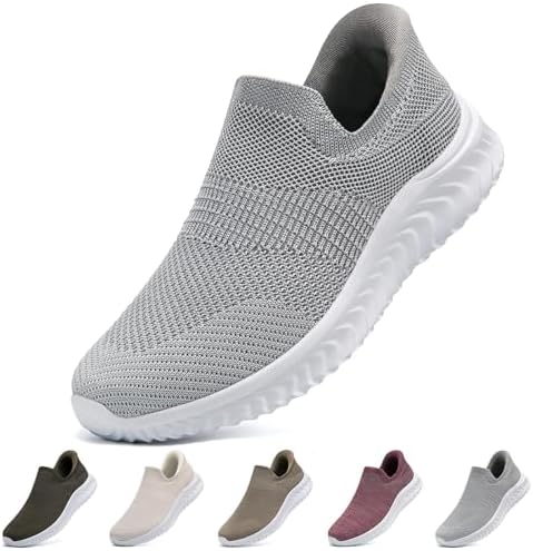 （19:30時点） [STRDEOUT] 【たったまま履けるスニーカー】手を使わずに履ける靴 レディース メンズ 脱ぎ履きしやすい靴 ナースシューズ スニーカー 軽量 上履き メッシュ 運動 履きやすい 高齢者 外反母趾 通勤 仕事 ライトグレー 24.0cm