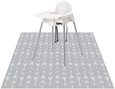51" Splat Mat for Under High Chair/Arts/Crafts, WOMUMON Baby Washable Spill Mat Waterproof Anti-Slip Floor Splash Mat, Portable Play Mat and Table Cloth (Arrow, 51")