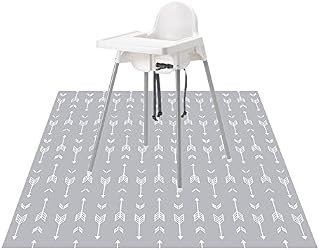 51" Splat Mat for Under High Chair/Arts/Crafts, Wo Baby Washable Spill Mat Water-resistant