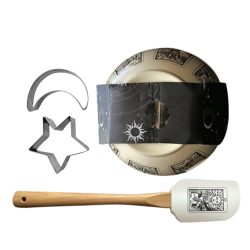 Halloween Bakeware Sets - Halloween Bakeware Tool with Tarot Cards Pattern - Spooky Kitchen Accessories Decorative for Dessert Cake Marinating Salad Holiday Events School