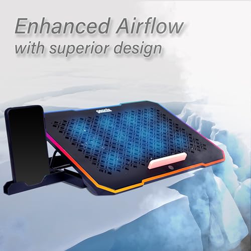 Geonix Ergo 3 Gaming Laptop Cooling Stand with 10 RGB Lights, 12 Quiet Fans for 15.6-18 Inch Laptops, Smart Touch, 5 Stand Adjustable Point, PC... - Image 3