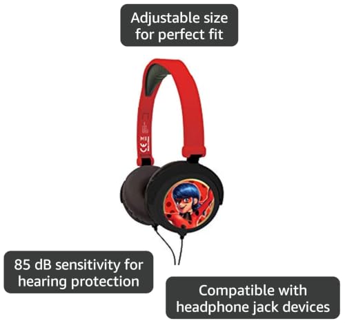 Image of LEXiBOOK, Miraculous Ladybug Tikki, Stereo Headphones, Safe Volume, Foldable and Adjustable, red, HP015MI