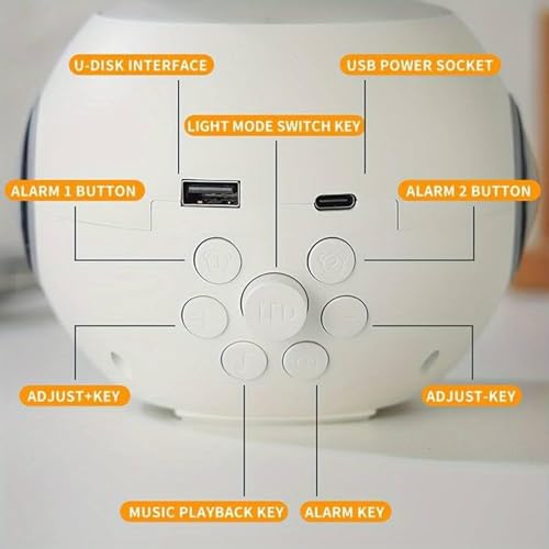 Image of Robot Designed Digital Alarm Clock with Wireless Bluetooth Speaker for Songs | USB Powered Wake Up Alarm Clock with Emoji, Dual Alarm Setting, with Adjustable Night Light (1-pcs)