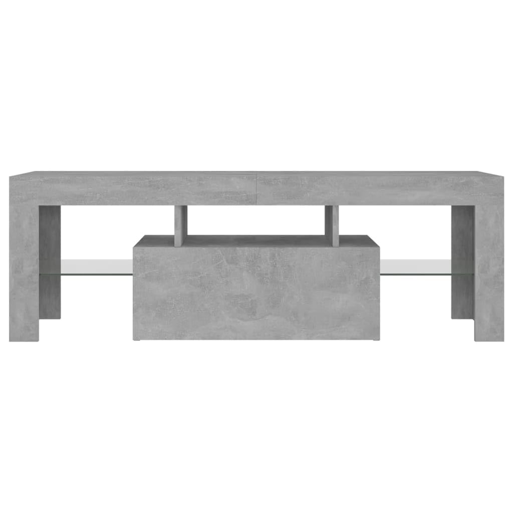 vidaXL Mueble para TV con Luces LED Soporte Armario Aparador Estante Salón Sala de Estar Decoración Entretenimiento Gris Hormigón 120x35x40 cm