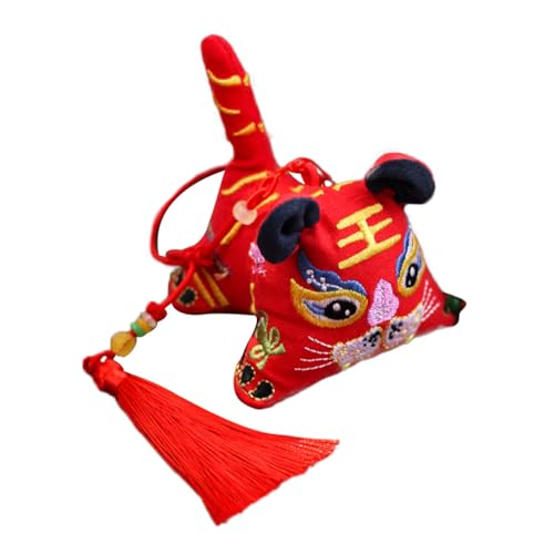 Bolsa de Tela Bordada con Tigre Roja para Ambientador miniatura 1