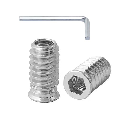 HAISHANG 20 Piezas Insertos Roscados M10x20mm, Tuercas Hexagonales para Madera, Tuercas de Inserción con Cabeza Plana para Muebles de Madera