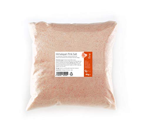 Himalayan Pink Salt Fine Grade 4kg - Natural & Unrefined Pink Salt from The Himalayas.