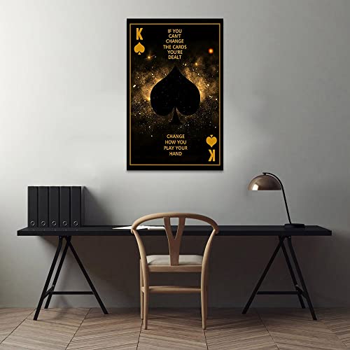 Modern Wall Painting Art Decor King Card Poker Creative Painting Quotes Art Prints Canvas Wall Art Poster Wall Painting Motivational Artwork Decor Home Living Room Office Gift - 28''Wx44''H #TOP2