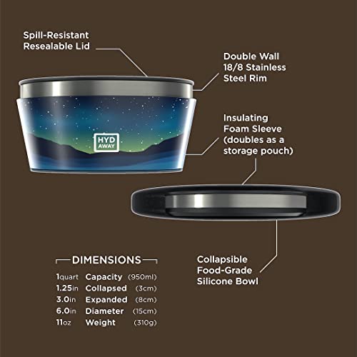 Hydaway Collapsible Insulated Bowl With Lid | Portable, Packable, Insulating, Resealable, Hot-And-Cold Dinnerware For Camping, Hiking, Backpacking, Van Life, Travel | 1-Quart Capacity #TOP3