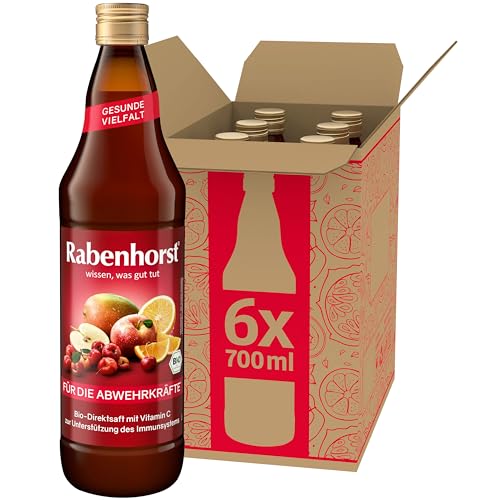 RABENHORST Für die Abwehrkräfte BIO, 6er Pack (6 x 700 ml) - 100% Bio-Mehrfruchtsaft mit natürlichem Vitamin C