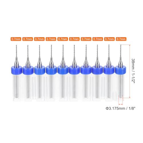 QUARKZMAN 10 Stück PCB Bohrer Set 1/8\ Schaft 0,7mm, Wolframkarbid Mikro Spiralbohrer Werkzeuge Für Leiterplatten Schmuck Plastik Holz Weichmetall