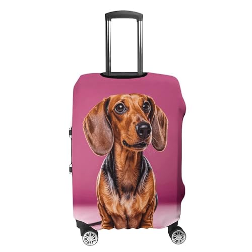 Dachshund Weiner Dog Luggage Cover Elastic Suitcase Protector Case Anti-Scratch Washable Baggage Covers Protector For Traveling, Aircraft Consignment L4