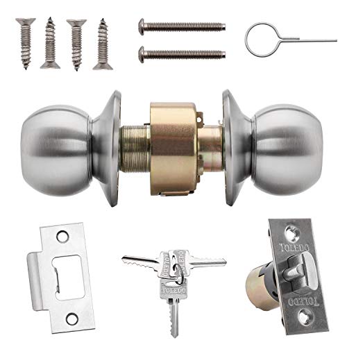 Knob Lock Cb03 Communicating : Keyed Alike Cylinders On Both Sides : Bump-Pick Resistant : Cylindrical Grade 3 : Double Keyed Alike Cylinders : Yale Lock Keyway #TOP4
