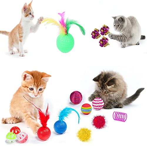 35 Stück Katzenspielzeug Set, Katzenspielzeug Katzentunnel Spielzeug Katze Mit Jingle Bälle, Federspielzeug, Plüschspielzeug, Spielzeugmäuse, Interaktives Spielzeug für Katzen - Image 7