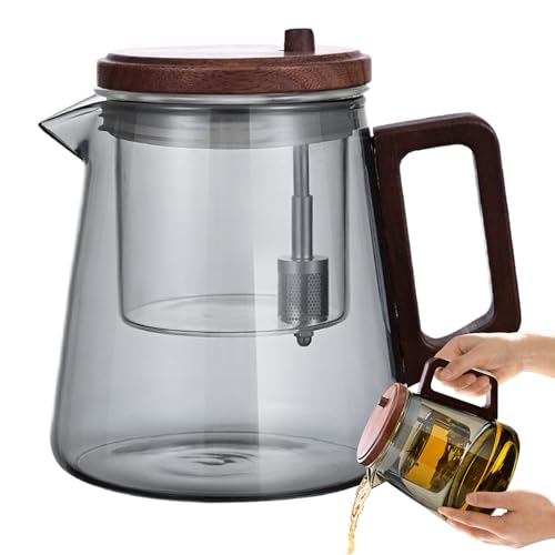 de filtro – transparente de separación de agua con mango de madera | ergonómica, hervidor de agua, estufa, olla para lugar de trabajo, hogar, restaurante, cafetería, salón