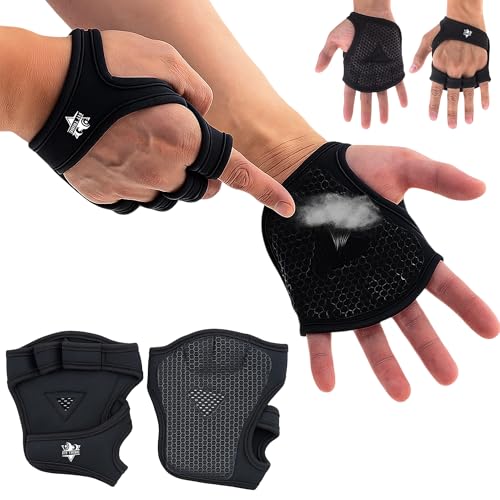 Fit Tribe Weightlifting Gloves for Men & Women - Gym Gloves with Wrist Support Breathable Fingerless Design & Anti-Slip Grip - Ideal for Fitness Training CrossFit & Home Workouts