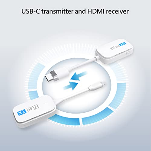 Image of EZCast Wireless USB-C to HDMI Transmitter and Receiver, DisplayPort Screen Mirror from iPhone 15 to TV, 1080p HD, HDMI Extender, Wireless Display from Tablet and laptops to HDTV projectors
