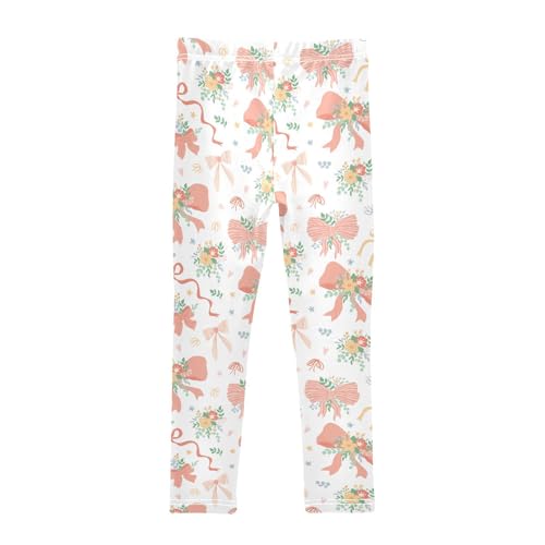 Cute Bouquet Girls Leggings,Workout Leggings for Girls Toddler Athletic Legging Size for 3-10T2