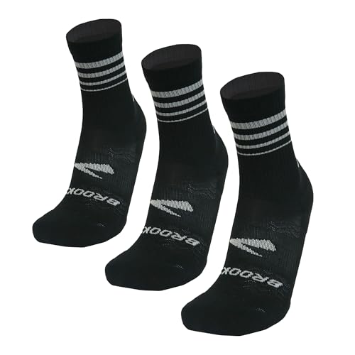 Brooks Run-In Crew 3 Pack Socks, Performance Athletic Running Crew Socks with Comfort Fit for Men & Women (3-Pack)