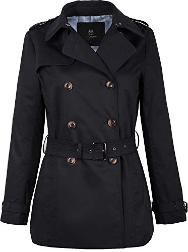 Preisvergleich Produktbild Damen Trenchcoat Kurzmantel Camille (44, schwarz)