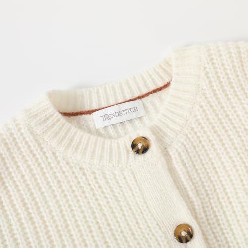 Girls' Cardigan with Button Loose Long Sleeve Shrug Sweaters Cropped Uniforms Kids Knit Sweater Outerwear3