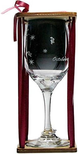Scorpio Astrological Sign Stemmed Wine Glass with Charm and Presentation Packaging
