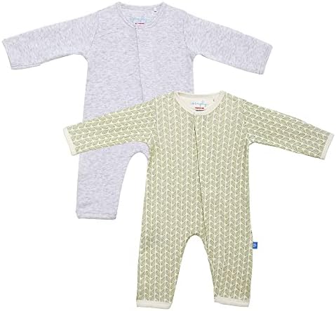 Magnetic Me SIMPLY (2 Pack) One-Piece Baby Coverall Romper 100% Organic Cotton Baby Clothing with Quick Magnetic Fastener