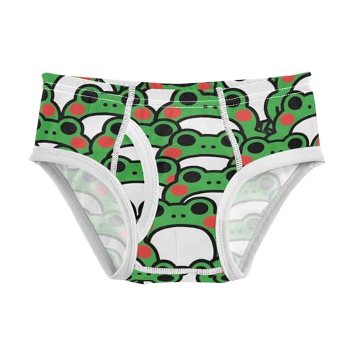 visesunny Boys Cotton Underwear Green Frog Cartoon Cute Printed Toddler Soft Training Briefs Size 2T-8Y for Kids