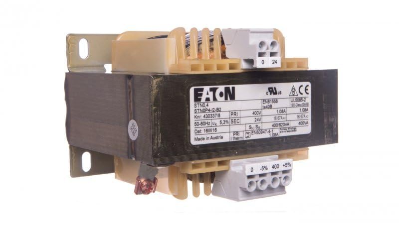 Transformateur de commande 400 VA Eaton monophasé 400V 24V pour armoire électrique industrielle