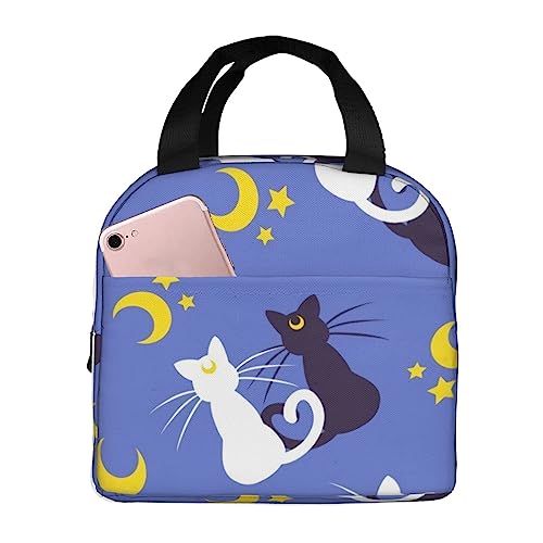 kaslhsQ Sailor Moon Moon Kitties Sac à déjeuner isotherme réutilisable résistant à l'eau pour le travail, les voyages et les pique-niques