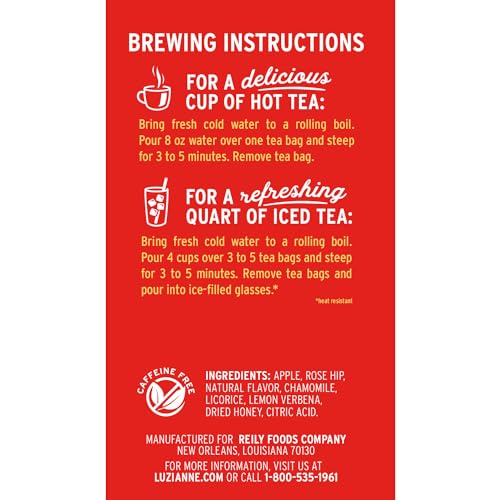 Image of Luzianne Southern Blends Honeyed Peach Flavored Herbal Tea Bags, 18ct (Pack of 1)