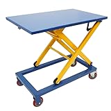 KIKAIYA テーブルリフト 300kg 作業台 ハンドリフター スクリュー式 昇降台車 ハンドルレス リフトテーブル RT-300M