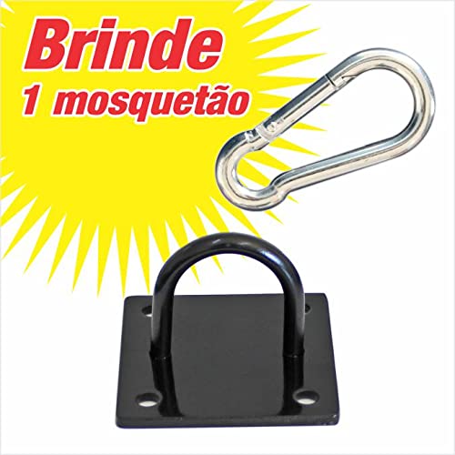 Suporte TRX Quadrado Para Saco De Pancadas Boxe (Preto com bucha e parafusos)