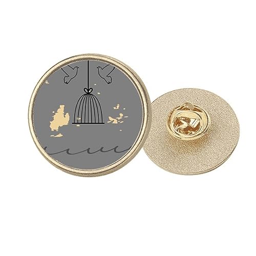 Cage s Art Motif Rond : La Broche Clip Métal Doré Idéale pour Sublimer vos Tenues de Bureau