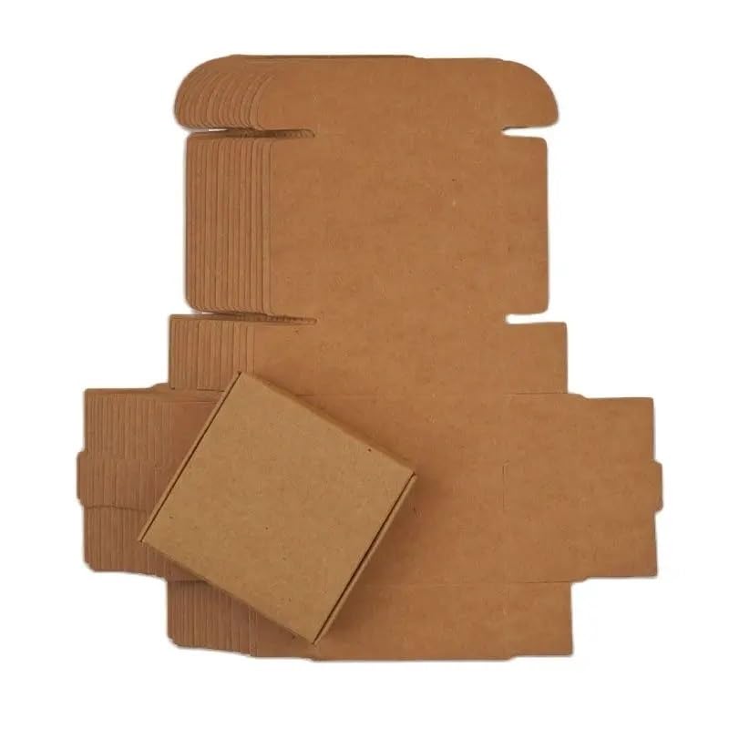 Kraft Geschenkboxen 50 Teile/los Blank Kraft Handgemachte Seife Box Weiß Karton Papier Schmuck Box Hochzeit Party Favor Schwarz Handwerk Geschenk Box (Color : Black, Size : 7x7x2.2cm)
