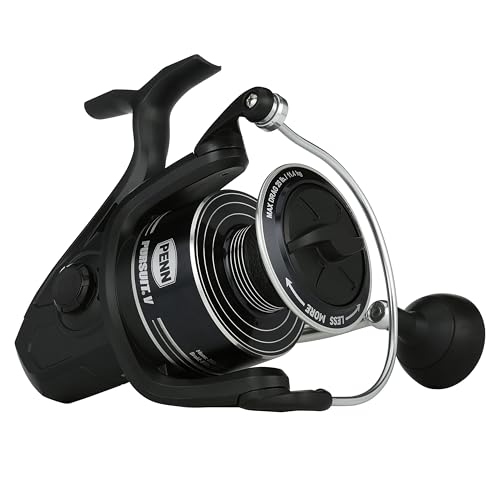 Penn Pursuit V Spinning Fishing Reel, Size 2500, Corrosion-Resistant Graphite Body, Lightweight Aluminum Superline Spool, HT-100 Drag System