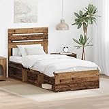 Poids maximal: 100 kg INLIFE Cadre de lit Bois Ancien 75 x 190 cm Pin massif-3411477