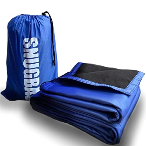 Snug Basis Large Outdoor Blanket Waterproof And Windproof, Extra Thick Premium Quilted Fleece, Machine Washable, Great For Camping, Picnic, Beach, Stadium And Dogs (Blue) #TOP23