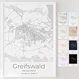 Mapdify Greifswald personalisiertes Stadtposter, dein 